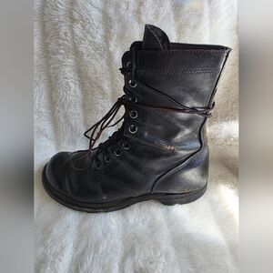 Men's Black Leather Combat Boots